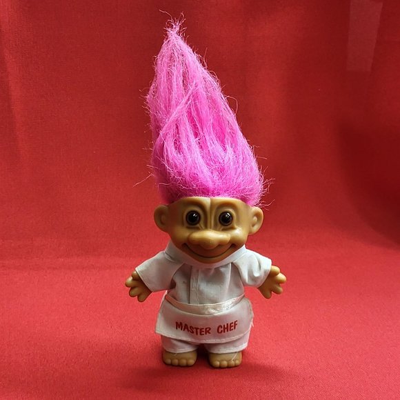 Vintage Russ Master Chef Troll Pink Hair - Picture 1 of 13